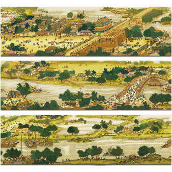 菲绣绣艺 清明上河图全景(6米) 精准印花十字绣套件 大幅客厅装饰画挂画 生态棉线