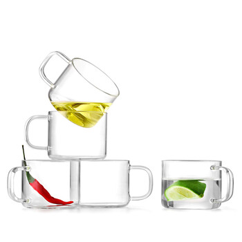 
                                                            尚明 CP02玻璃品杯 小茶杯  耐热水杯 透明品茗杯 带把茶杯子  两只装 两只装                