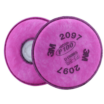 3M 2097 过滤棉 防有机蒸气异味颗粒物滤棉 防尘 防护面具滤片 P100 2097滤棉(10包)