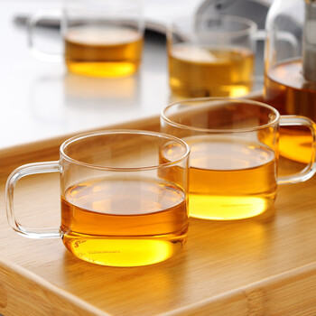 
                                                            尚明 CP02玻璃品杯 小茶杯  耐热水杯 透明品茗杯 带把茶杯子  两只装 两只装                