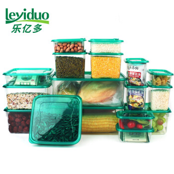 
                                        乐亿多 保鲜盒套装冰箱食品冷冻收纳盒塑料微波炉加热便当饭盒17件套                