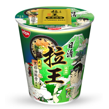 nissin/日清 拉王九州黑蒜油豚骨风味80g/杯 拉面速食