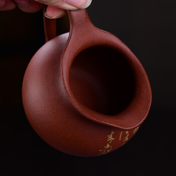 
                                        弘盛窑 宜兴紫砂功夫茶具 原矿紫砂公道杯茶道配件手工茶海茶杯 茶具配件公道杯 荷花蜻蜓公道杯                