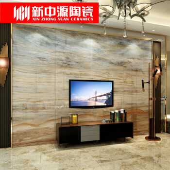新中源微晶石电视墙瓷砖 欧式客厅800x800拼花地砖电视背景墙 影视墙