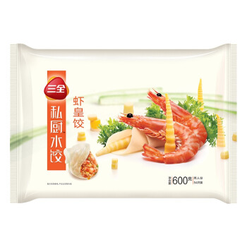 三全 私厨水饺 虾皇饺 600g （54只） 火锅食材