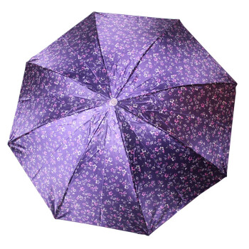 
                                        天堂伞 花色丁高密聚酯防紫外线三折钢伞晴雨伞 藏青小花 308T                