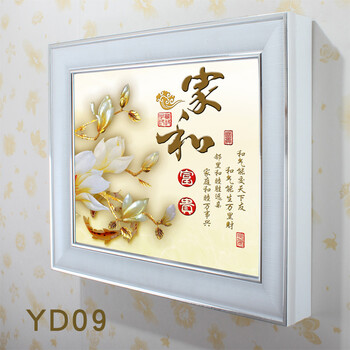 遮挡电表箱装饰画 现代装饰画创意配电盒总开关电源箱电闸箱配电箱挂画 YD09 50宽*40高(横版) 左推拉