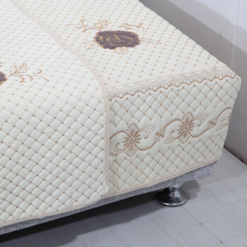 
                                        米悦家纺 厂家直销 芙蓉花开简约现代亚麻绣花沙发垫 组合沙发坐垫 沙发罩 沙发套 全盖 米色 110x110cm                