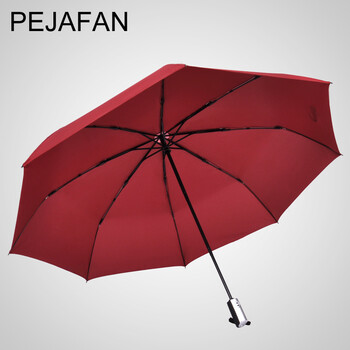 
                                                            PEJAFAN 全自动雨伞男士商务伞 创意雨伞女士三折折叠伞 超大抗风雨伞 纯色 小三折单人-黑色                