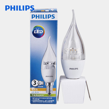 飞利浦（PHILIPS） led灯泡E14小螺口摇曳拉尾烛泡 暖光色摇曳泡 3w E14小螺口