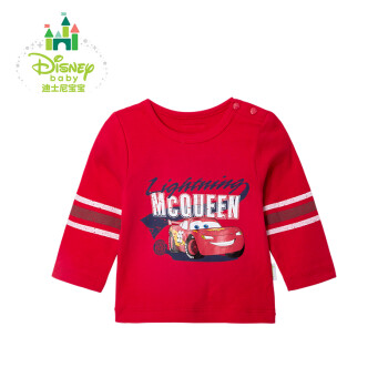 迪士尼(Disney) 儿童T恤春季纯棉男宝宝长袖卫