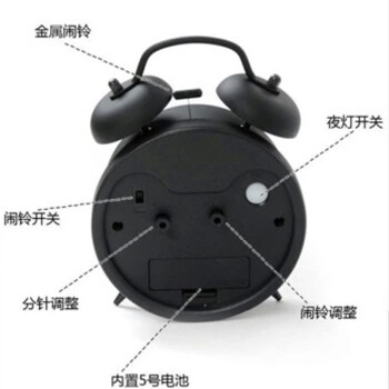 复古欧式静音金属闹钟 创意学生表白闹铃懒人克星变态大声音夜灯闹钟创意礼品 4寸浅绿色