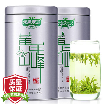 乐品乐茶 2017新茶 茶叶 绿茶 黄山毛峰 明前春茶65g*2罐