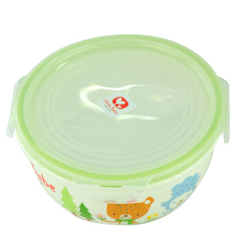 乐扣乐扣HelloBebe卡通陶瓷保鲜盒密封带盖微波盒儿童饭碗 HBB506/760ml