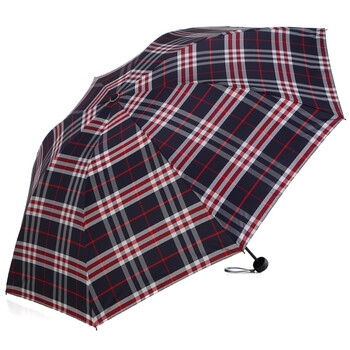 
                                        天堂伞 黑胶色织格三折晴雨伞33120E蓝红格                