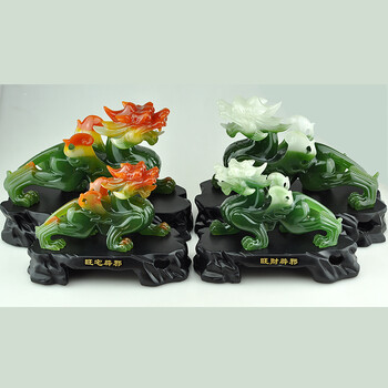 鼎盛缘 开光招财貔貅摆件一对大号镇宅办公室桌面电视柜客厅家居装饰品开业礼品 小号一对 长20宽10高14cm