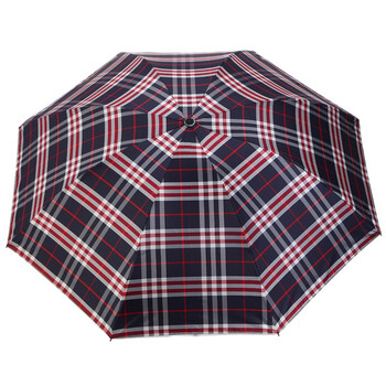 
                                        天堂伞 黑胶色织格三折晴雨伞33120E蓝红格                