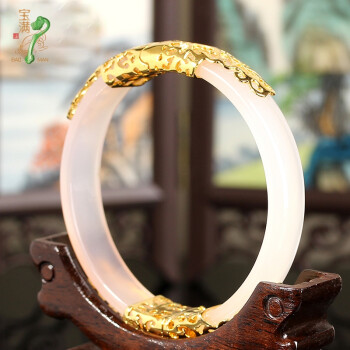 母亲节礼物 宝满 白玉髓合金手镯玉手镯 开口水晶女镯子送妈妈玉镯