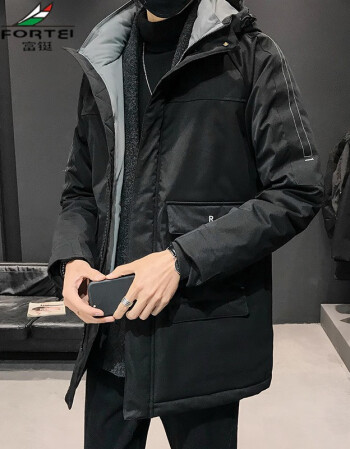 富铤棉衣男士中长款秋冬季时尚休闲保暖棉服2021新款潮流帅气冬装外套
