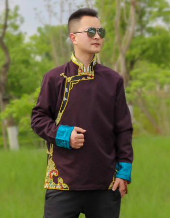 藏服男康巴汉子丁真新款藏式外套藏装西藏民族风休闲藏族服装藏袍式