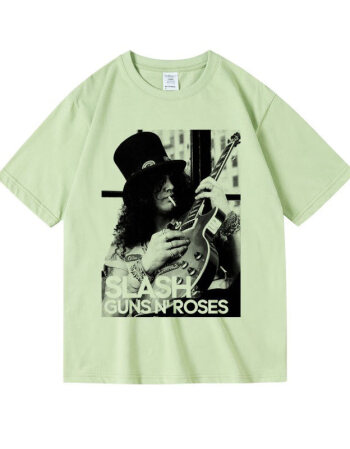 宝凡柏 枪花guns'n'rose枪炮玫瑰萨拉斯slash印花棉短半袖t恤男女粉丝