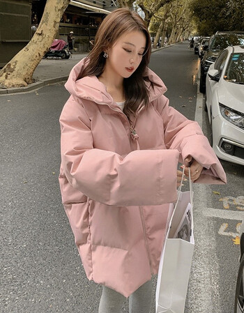 茹轩休闲中长款羽绒服女厚款冬装2021年新款90白鸭绒超仙百搭保暖羽绒