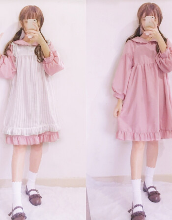 2019lolita秋冬季日系学院风lolita洛丽塔裙子洋装日常可爱学生软妹风