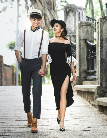 旅拍街拍文艺拍照礼服工作室写真婚纱2019新款 y-757 男女套装(均码)