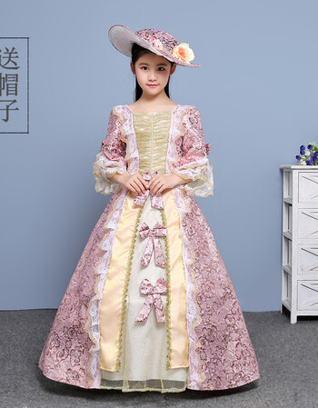 六一儿童表演服欧式宫廷礼服英国女皇服欧洲女童舞蹈服写真服古装 玫