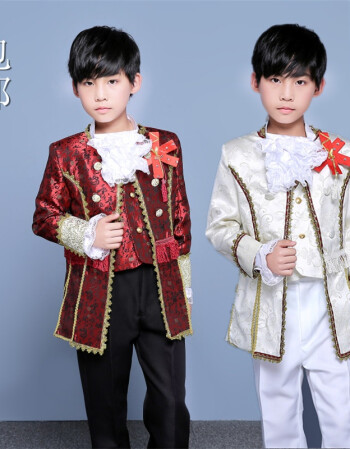 阿坡饵 儿童古装欧式宫廷礼服套装皇家王子礼仪服男童萨克斯表演出服