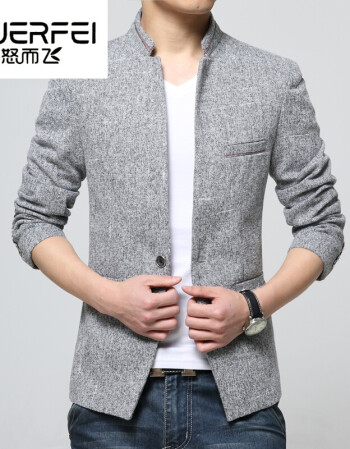 新款春款立领休闲小西服修身男版西装男春季外套韩版中山装青年英伦潮