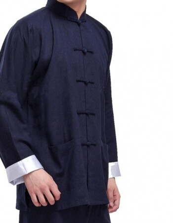 李小龙唐装 经典咏春服 长袖民族服装 功夫开衫 2件套