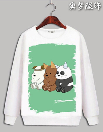 咱们裸熊 卫衣 动漫 周边 we bare bears 男女款加绒外套衣服上衣 裸