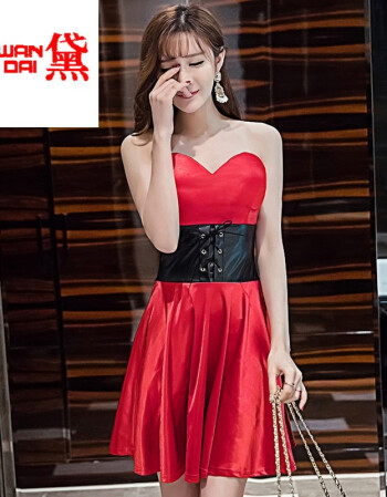 夜店性感裹胸连衣裙会所晚礼服2017新款夜场抹胸短裙m