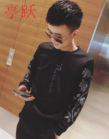 亭跃2018款快手红人李耀阳高迪网红同款外套男女情侣麂皮绒加小码卫衣