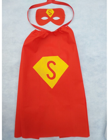 万圣节cos服装超人美国队长蜘蛛侠蝙蝠侠披风斗篷演出 红色超人 面罩