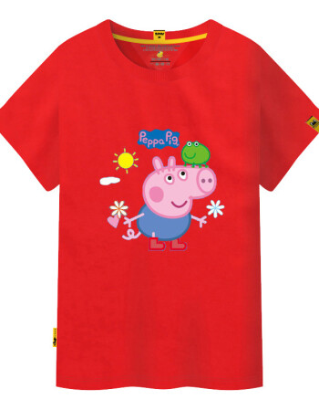 小猪佩奇衣服女成人学生男体恤卡通乔治佩琪小猪佩奇短袖t恤成人 红色