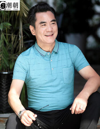 c2潮朝爷爷夏装老年人短袖衣服男薄款中老年40-50岁冰丝t恤60岁半袖
