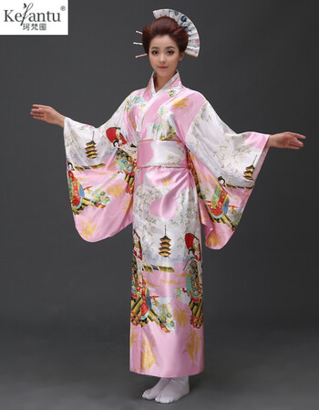 珂梵图日本女士和服正装浴衣睡袍长款改良传统和服cos