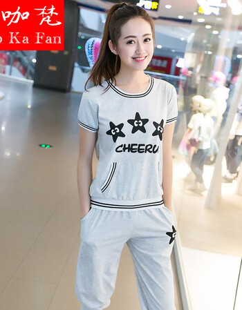 12-13-14-15-16岁女孩夏装卫衣两件套大童初中学生休闲运动套装潮