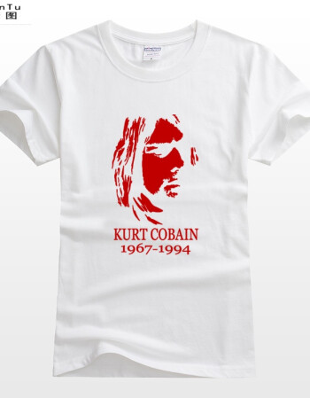 珂梵图nirvana涅盘乐队 kurt cobain 科特柯本t恤纪念棉摇滚朋克短袖