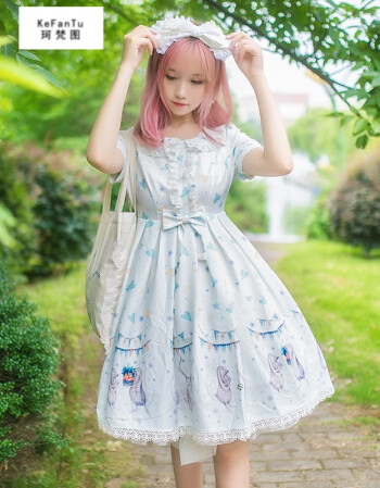 珂梵图原创lolita日常2018新款连衣裙女学生夏季洛丽塔中长款耳朵兔