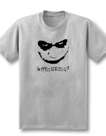 蝙蝠侠2黑暗骑士 why so serious joker小丑短袖纯棉t恤 灰色 xl