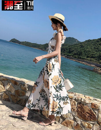 马尔代夫沙滩裙女夏2018新款巴厘岛海边度假裙泰国连衣裙显瘦长裙
