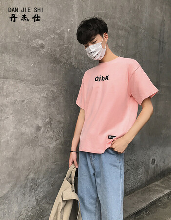 丹杰仕大男孩韩版短袖t恤青少年半袖学院风中学生夏装宽松帅气半截袖