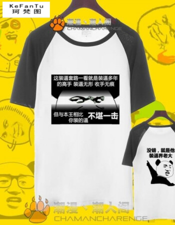 恶搞笑金馆长内涵段子衣服个性创意衣服带文字女夏新品 不堪一击袖