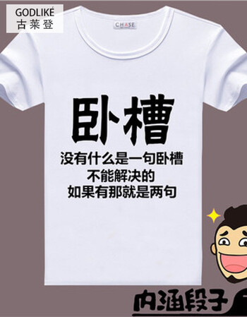 古莱登内涵段子t恤衣服段友巨友短袖 创意表情包带字个性宽松恶搞t恤