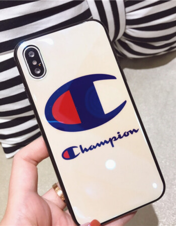 苹果8plus6s防摔保护套7p情侣个性潮牌 plus/6sp 蓝光白底champion