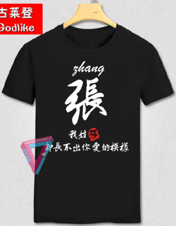 中国风创意百家姓氏文字兄弟装班舍服短袖文艺学生t恤