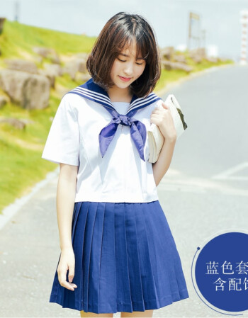 日系学院风水手服水手服套装学院风短袖关东襟学生装夏季正统少女装